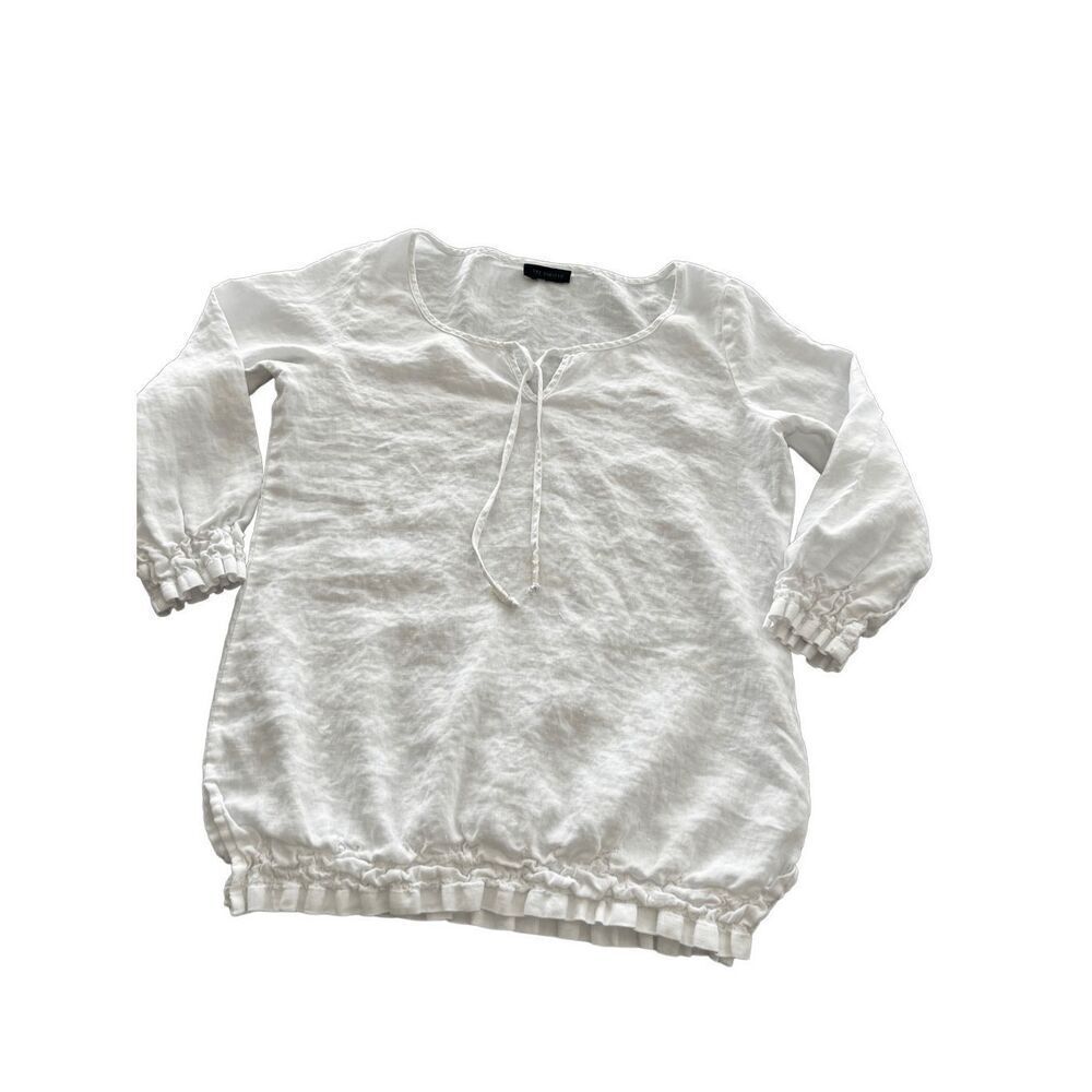 Express white linen blouse size small